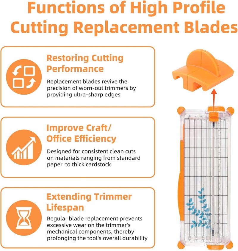 PROSOCOOL 157400-1001 Paper Trimmers Blades Replacement for Fiskars Paper Trimmer TripleTrack High Profile Blades, 12" Portable Paper Cutter Style I Blade 1968701005-4 Pack - Image 5